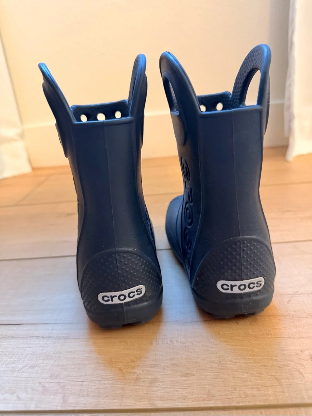 CROCS Kids' Blue Easy-Pull Waterproof Rain Boots